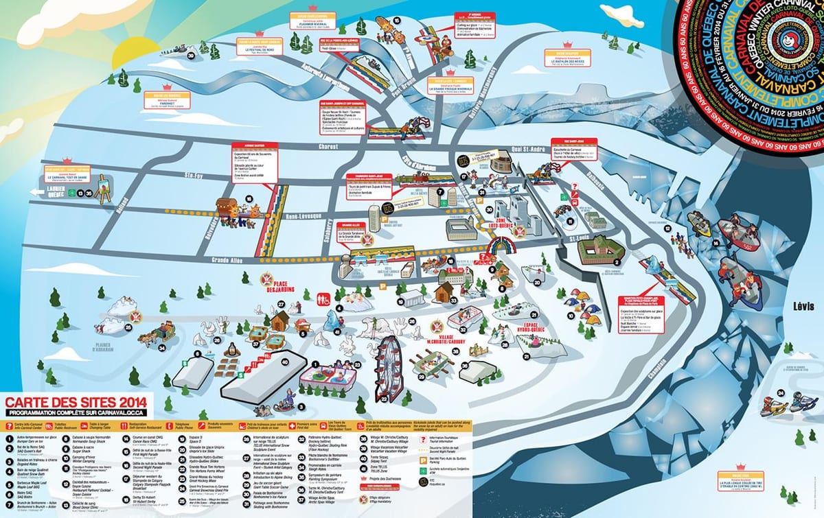 Mapa ng Quebec winter carnival