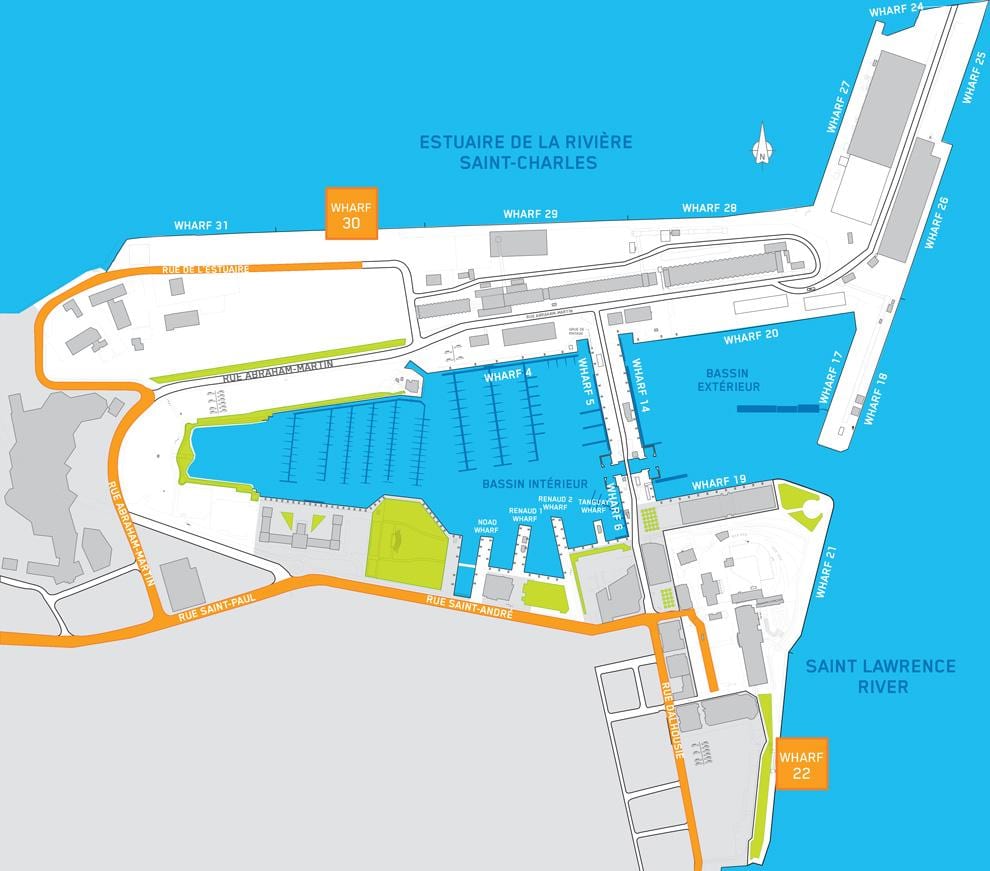 cruise ship terminal Quebec City map