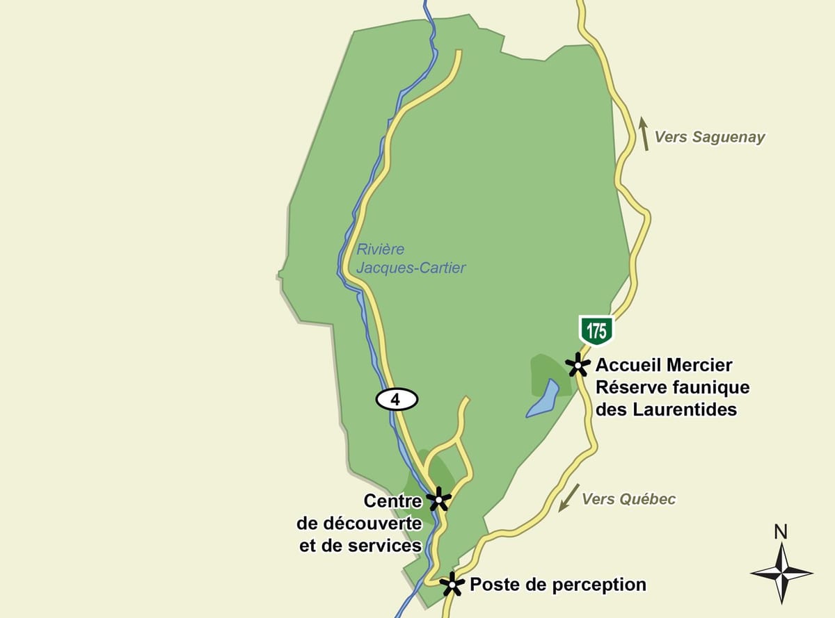 Mapa ng jacques cartier national park trail