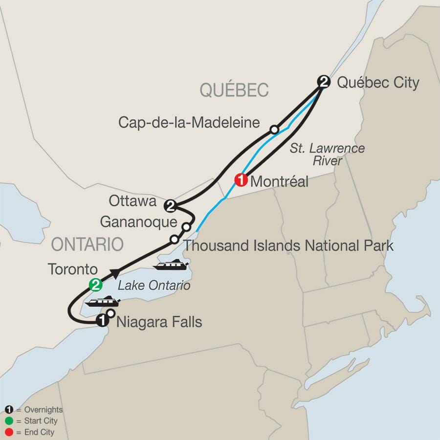 Mapa ng Quebec canada na may mga lungsod