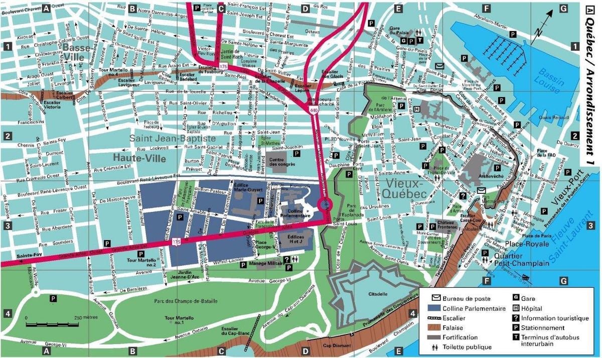 Mapa ng lungsod ng Quebec City