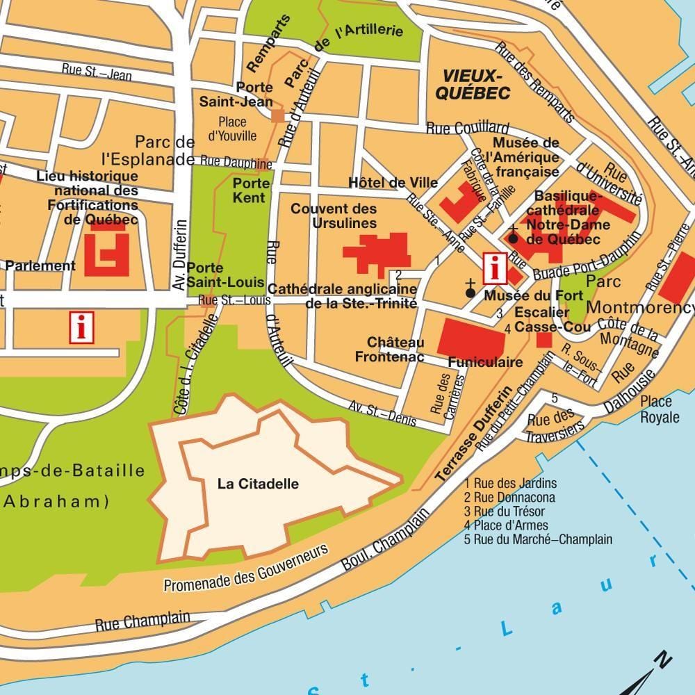 Mapa ng Quebec City, Quebec