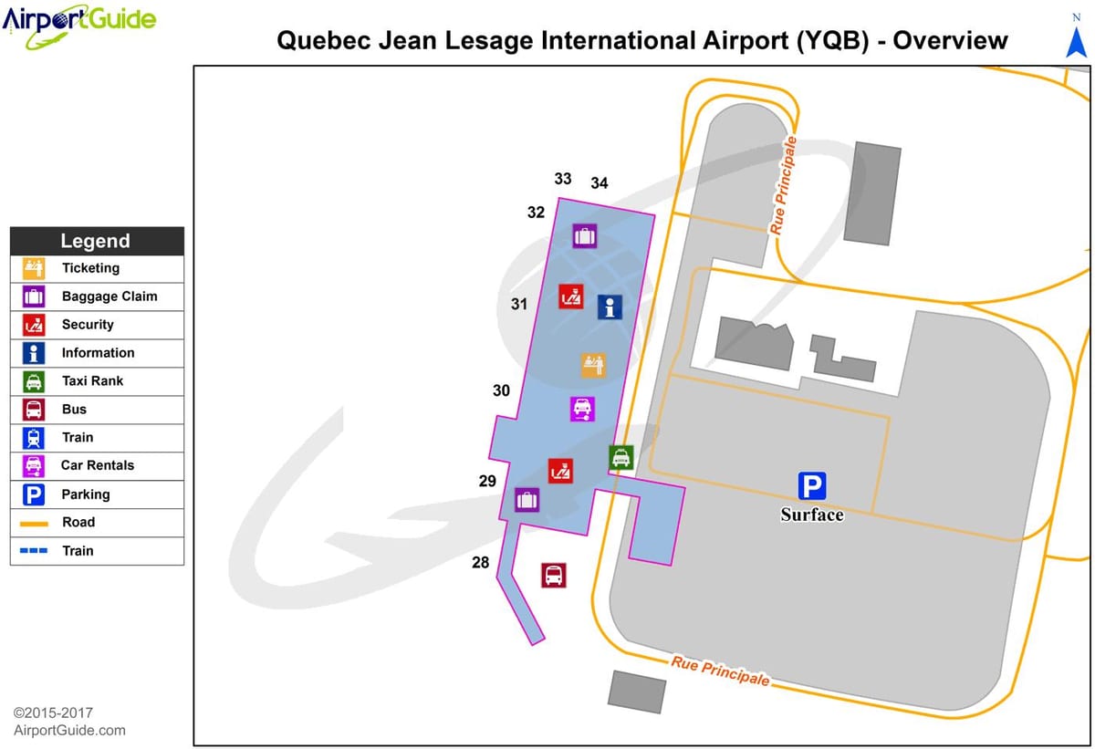 Mapa ng Quebec City airport