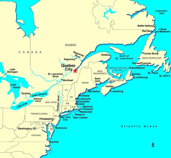 Quebec City mapa ng canada