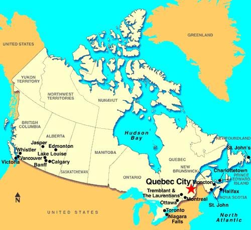 Mapa ng Quebec City sa
