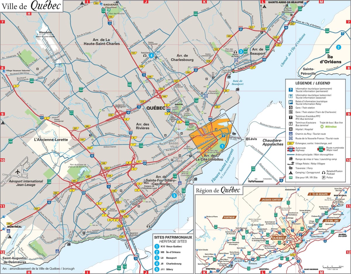 mapa ng Quebec City area