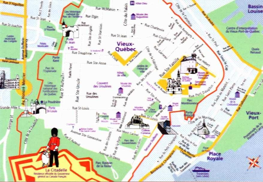 old town Quebec City map