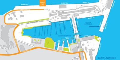 Cruise ship terminal Quebec City map