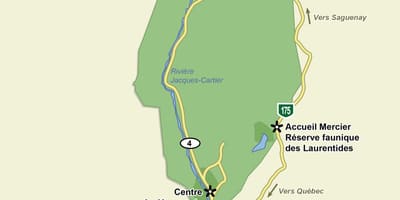 Mapa ng jacques cartier national park trail