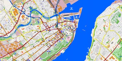 Mapa ng Quebec Lungsod at mga nakapaligid na lugar