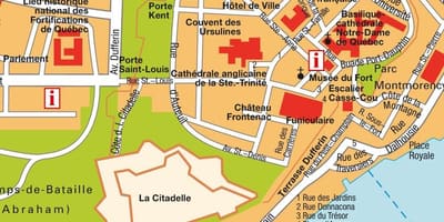 Mapa ng Quebec City, Quebec 