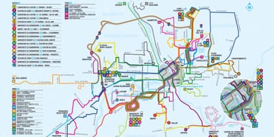 Quebec City bus sa mga ruta sa mapa