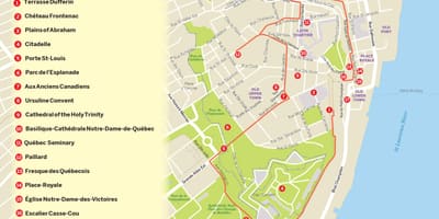 Mapa ng Quebec City hop sa hop-off
