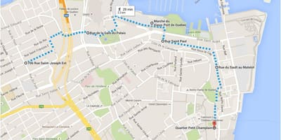 Mapa ng Quebec City lower town