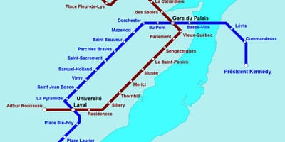Quebec City subway mapa