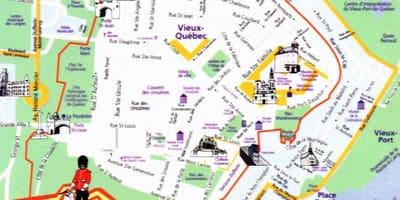 Old town Quebec City map